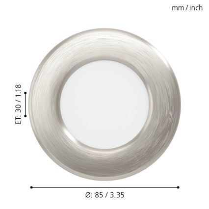 Eglo - Lámpara empotrada LED/2,7W/230V Ø 8,6 cm