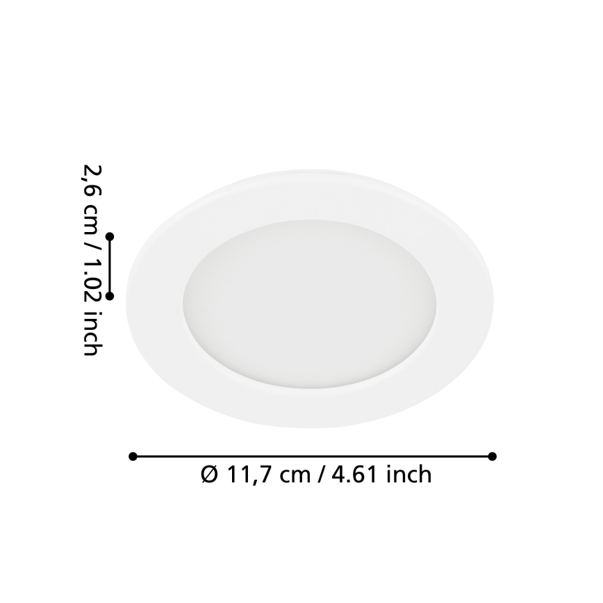 Eglo - Foco empotrado LED 5,5W/230V, Ø 11,7 cm