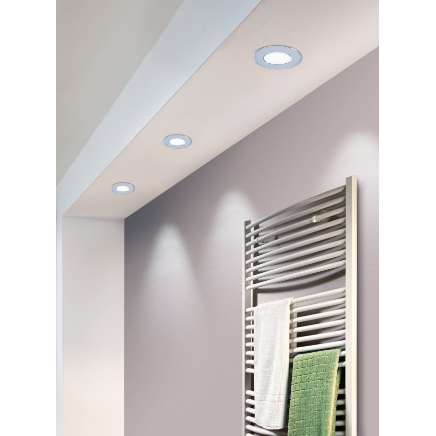Eglo - Luminaria empotrada LED para baño, 2,7W/230V, IP44, diámetro 8,6 cm