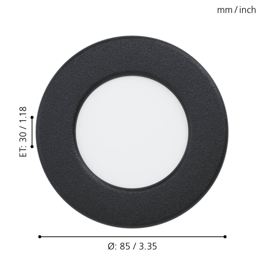 Eglo - LED Lámpara empotrable de techo para baño LED/2,7W/230V IP44 Ø 8,6 cm