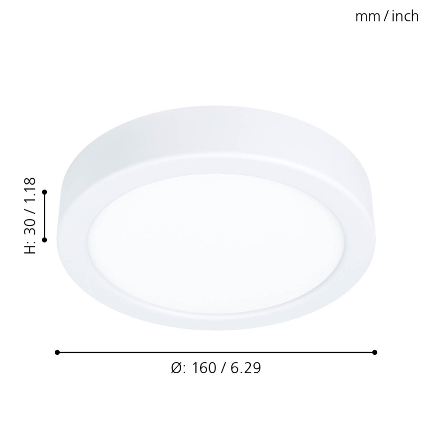 Eglo - Luminaria de techo LED, 10,5 W, 230 V, Ø 16 cm