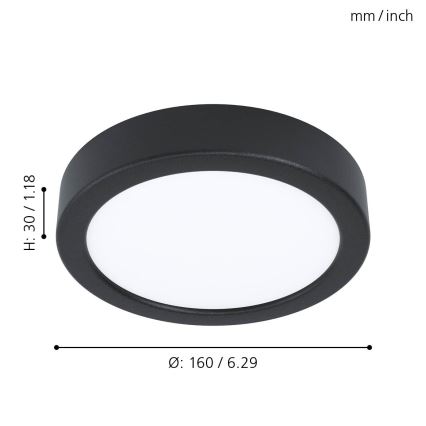 Eglo - Lámpara de techo LED, 10,5 W, 230 V, diámetro 16 cm