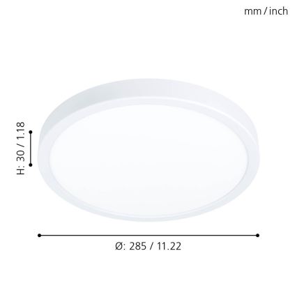 Eglo - Plafón LED LED/20W/230V