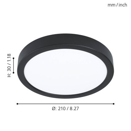 Eglo - Lámpara de techo LED, 16,5 W, 230 V, Ø 21 cm