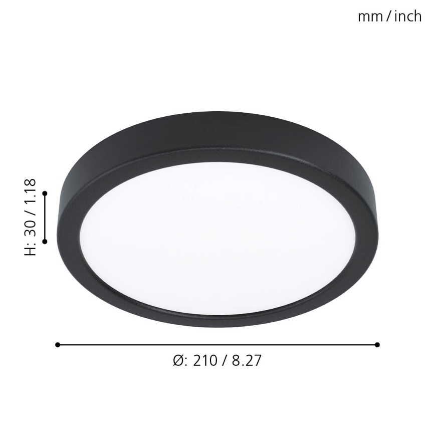 Eglo - Lámpara de techo LED, 16,5 W, 230 V, Ø 21 cm