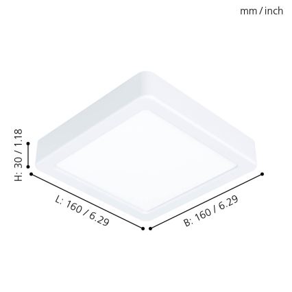Eglo - Lámpara de techo LED/10,5W/230V 16x16 cm