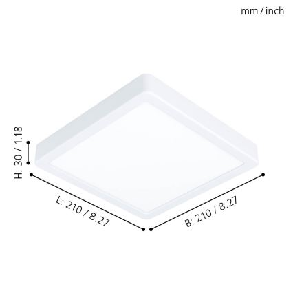 Eglo - Lámpara de techo LED/16,5W/230V 21x21 cm