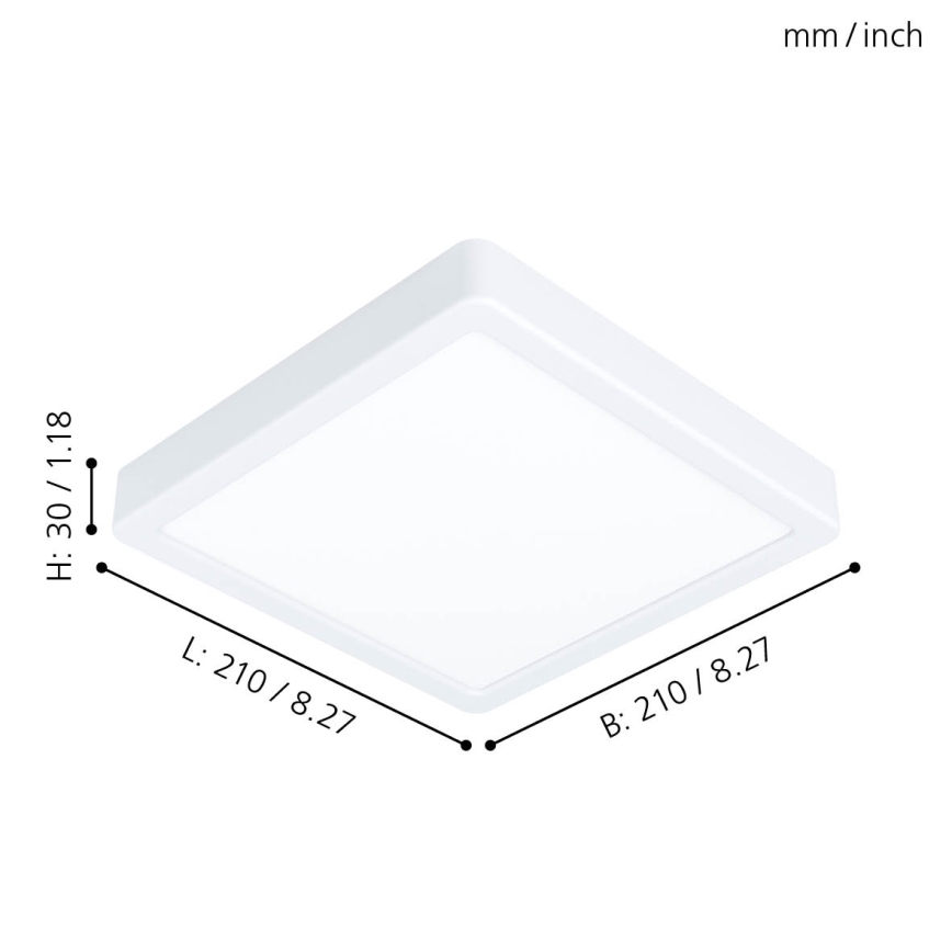 Eglo - Lámpara de techo LED/16,5W/230V 21x21 cm
