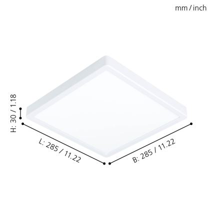 Eglo - Lámpara de techo LED/20W/230V 28,5x28,5 cm