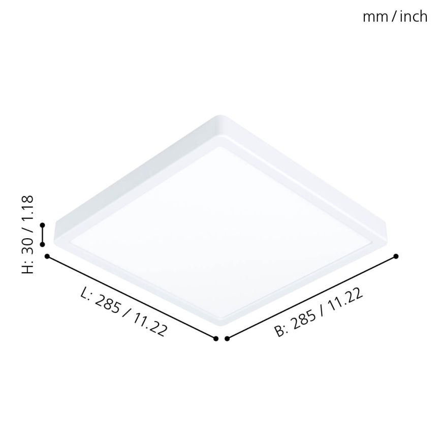 Eglo - Lámpara de techo LED/20W/230V 28,5x28,5 cm