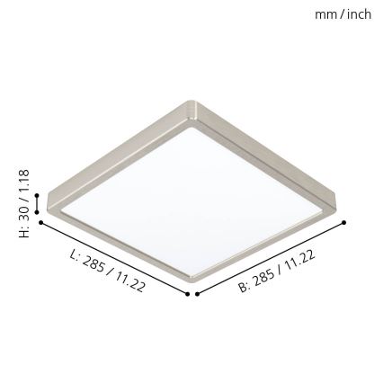 Eglo - Luminaria de techo LED/20W/230V 28,5x28,5 cm