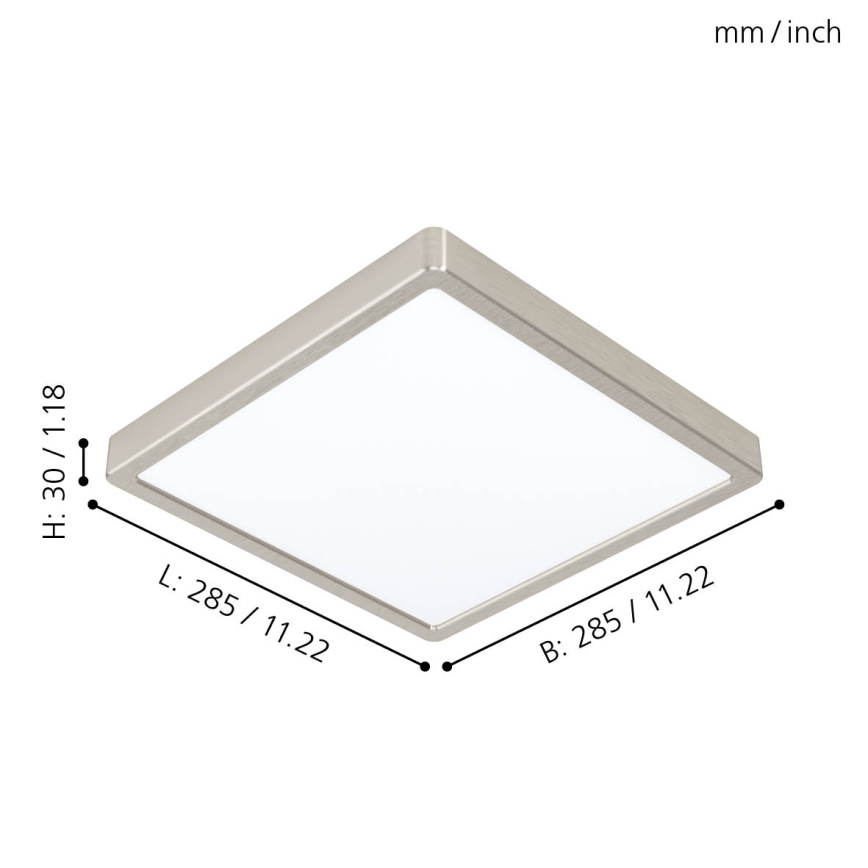 Eglo - Luminaria de techo LED/20W/230V 28,5x28,5 cm