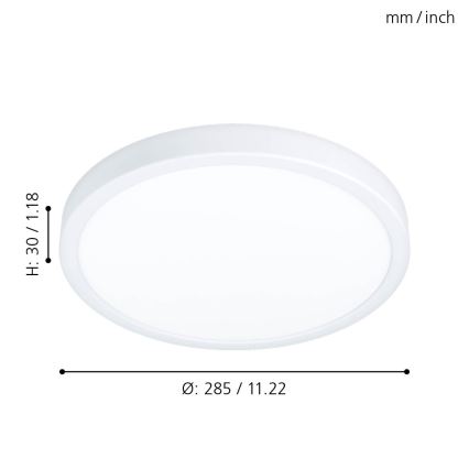 Eglo - Plafón LED de baño LED/20W/230V IP44