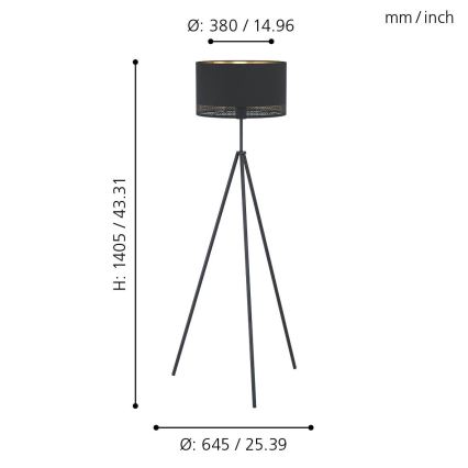 Eglo - Lámpara de pie 1xE27/40W/230V