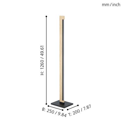 Eglo - Lámpara de pie LED táctil regulable CAMACHO LED/22W/230V