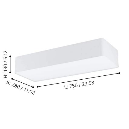 Eglo 99298 - Lámpara de techo POSADERRA 3xE27/28W/230V