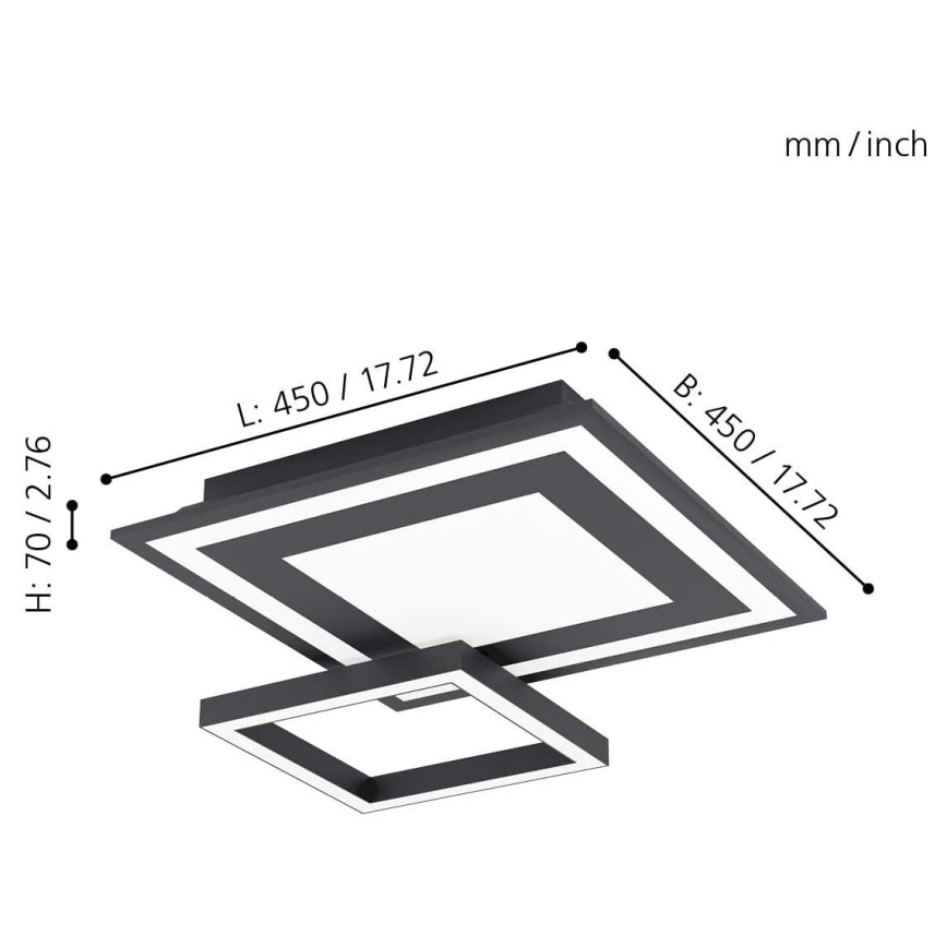 Eglo - Lámpara de techo LED RGB regulable SAVATAEILA-C LED/20W/230V