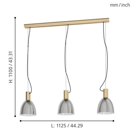 Eglo - Lámpara colgante 3xE27/40W/230V