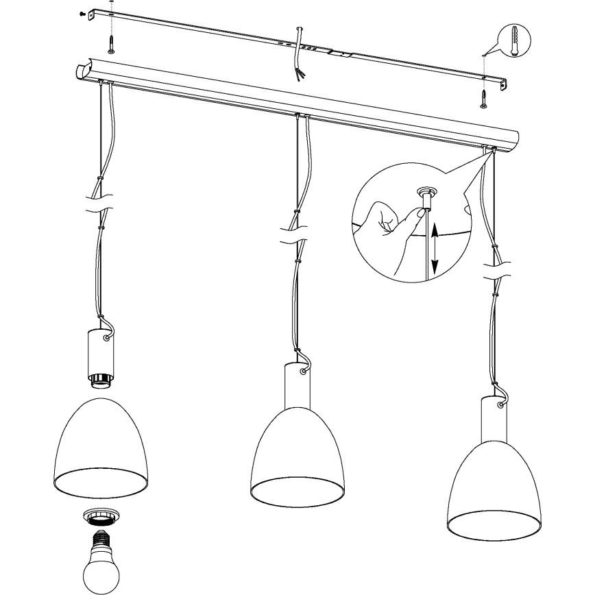 Eglo - Lámpara colgante 3xE27/40W/230V