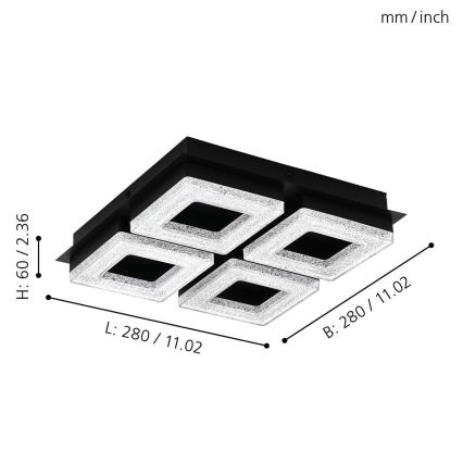 Eglo 99326 - Lámpara de techo LED FRADELO 4xLED/4W/230V