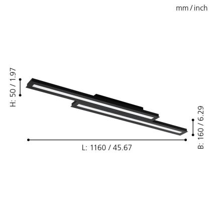 Eglo - Lámpara de techo LED RGB regulable SALITERAS-C 2xLED/10W/230V