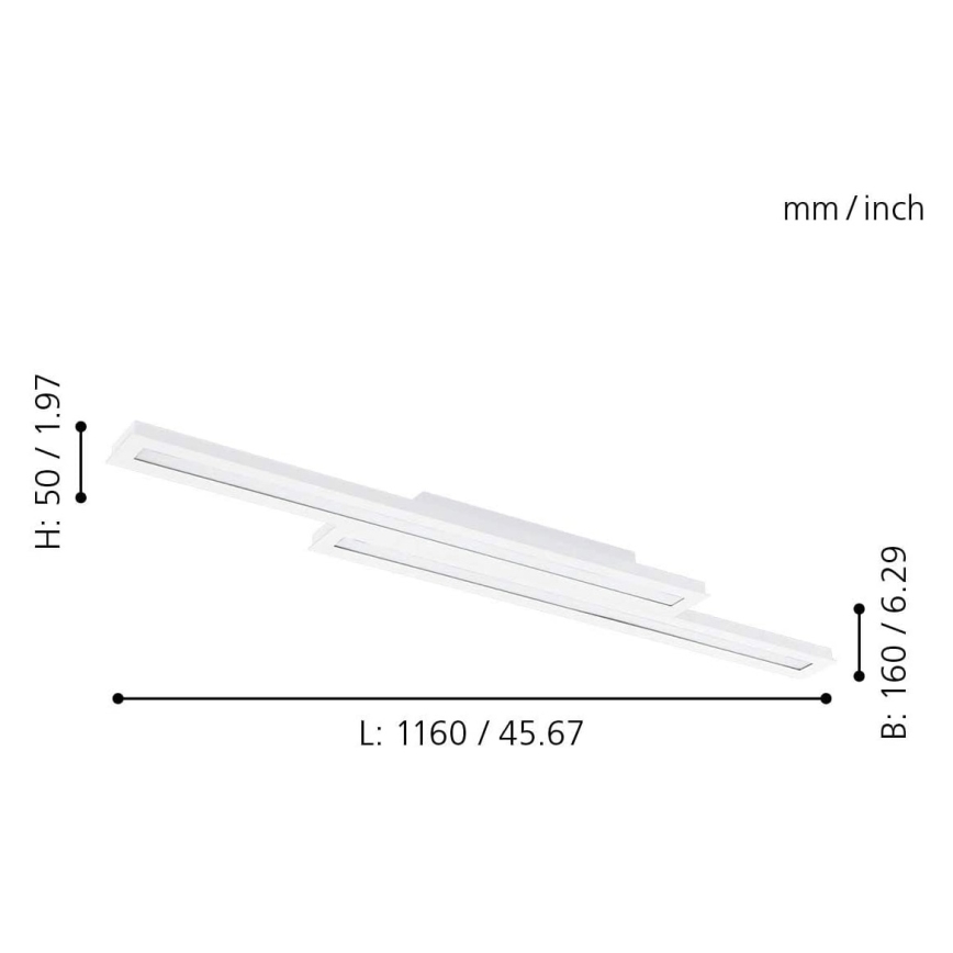 Eglo - Lámpara de techo LED RGB regulable SALITERAS-C 2xLED/10W/230V