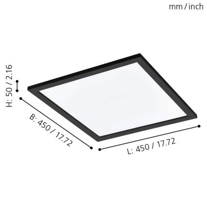 Eglo - Lámpara de techo LED RGBW regulable SALOBRENA-C LED/20W/230V + mando a distancia