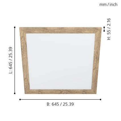 Eglo 99436 - Luminaria de techo PIGLIONASSO LED/32W/230V 645x645 mm