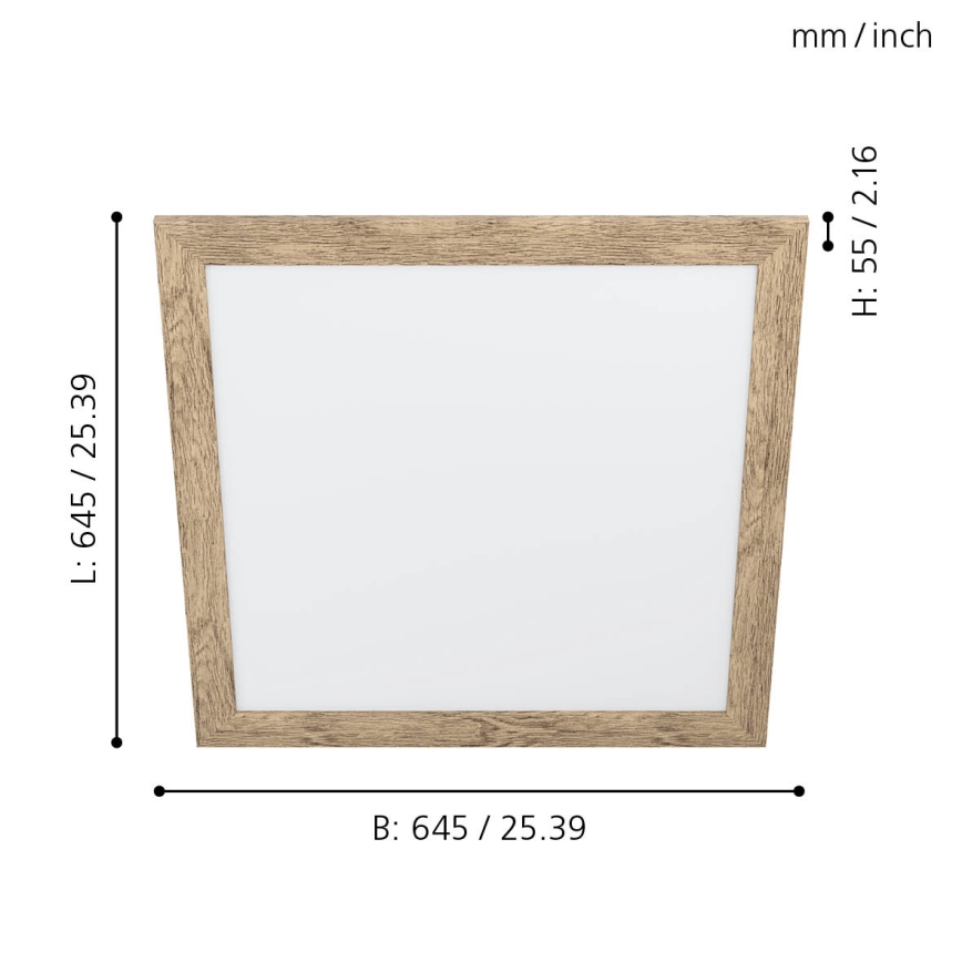 Eglo 99436 - Luminaria de techo PIGLIONASSO LED/32W/230V 645x645 mm
