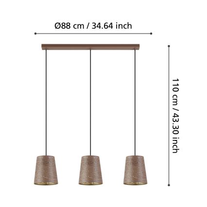Eglo - Lámpara colgante 3xE27/40W/230V