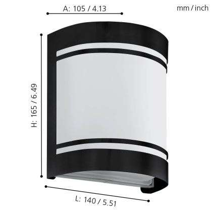 Eglo - Aplique para exterior 1xE27/40W/230V IP44