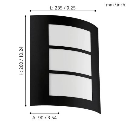 Eglo - Aplique para exterior 1xE27/40W/230V IP44