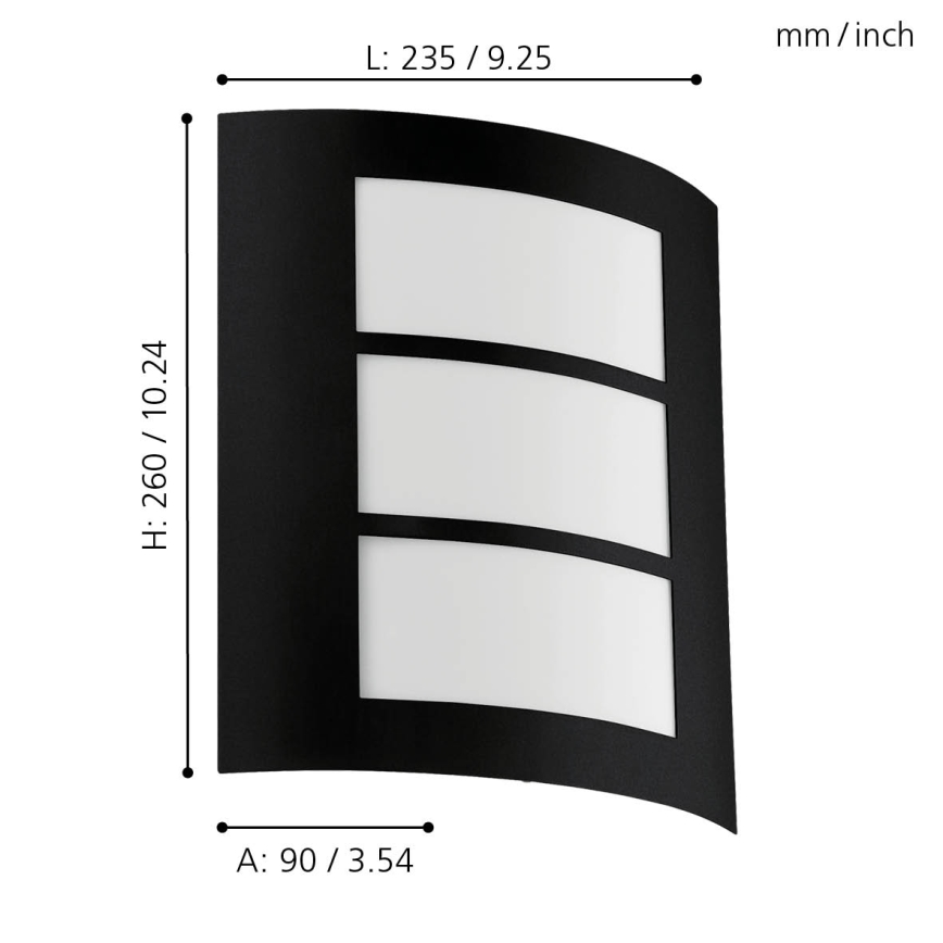 Eglo - Aplique para exterior 1xE27/40W/230V IP44