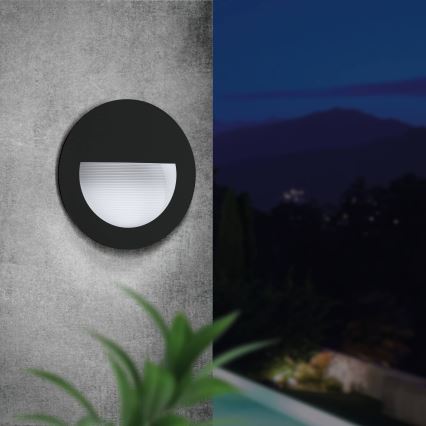 Eglo - Foco empotrable exterior LED LED/2,5W/230V IP65 negro