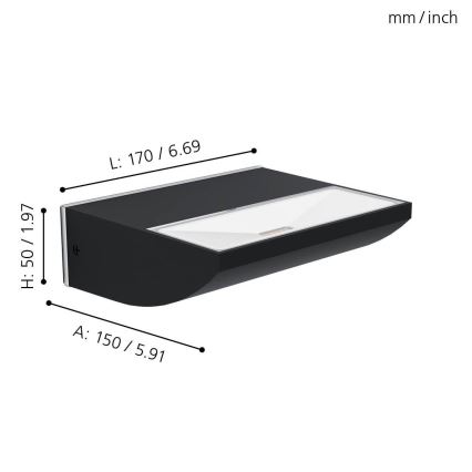 Eglo - Aplique para exterior LED LED/10,5W/230V IP44