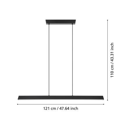 Eglo - Lámpara colgante LED RGBW regulable con cable LED/35W/230V ZigBee