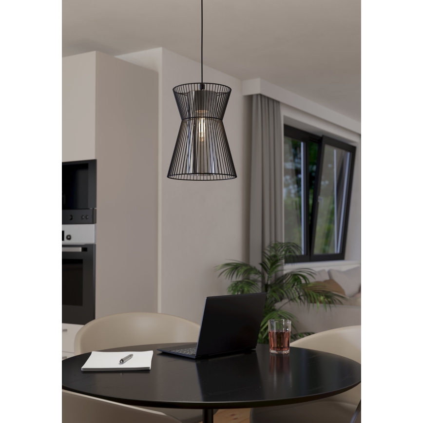 Eglo - Lámpara colgante 1xE27/40W/230V negro