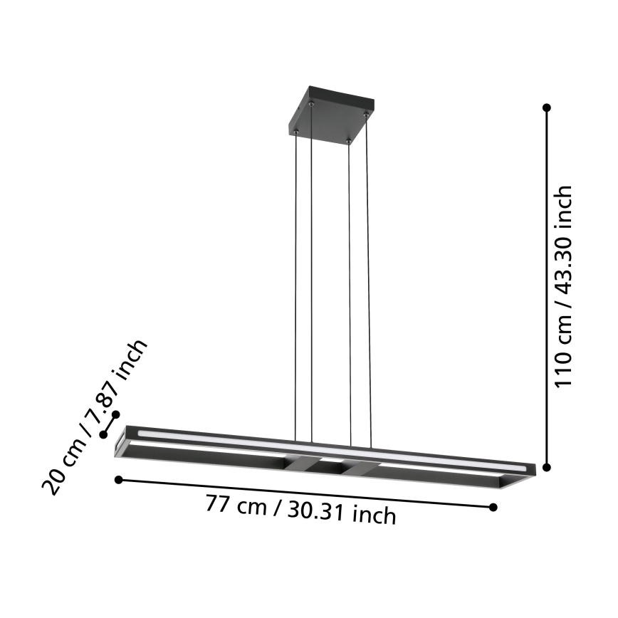 Eglo - Lámpara de araña LED regulable LED/33W/230V 2700-6500K