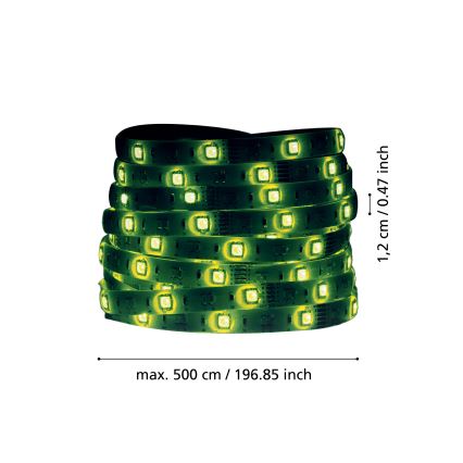 Eglo - Tira LED RGBW regulable 5m LED/11W/12/230V 2700-6500K ZigBee