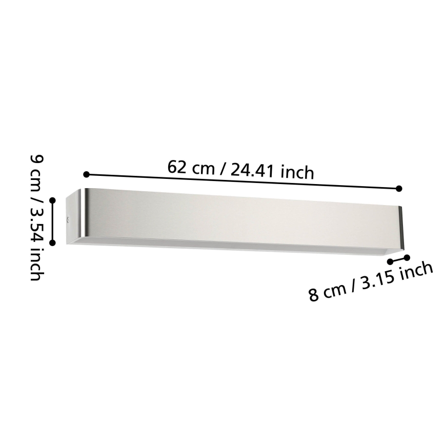 Eglo - Aplique LED de baño LED/26,5W/230V 3000K IP44 cromo mate