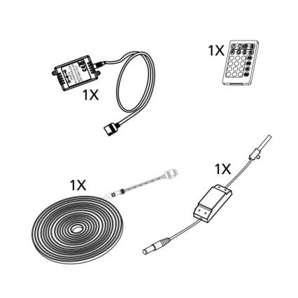 Eglo - Cinta LED regulable 5m LED/23W/24/230V 2700-6500K + mando a distancia