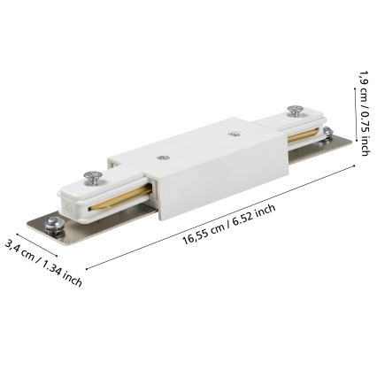 Eglo - Conector para sistema de rieles blanco