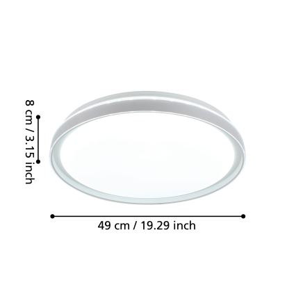 Eglo - Plafón LED regulable LED/40W/230V 3000-6500K+ mando a distancia