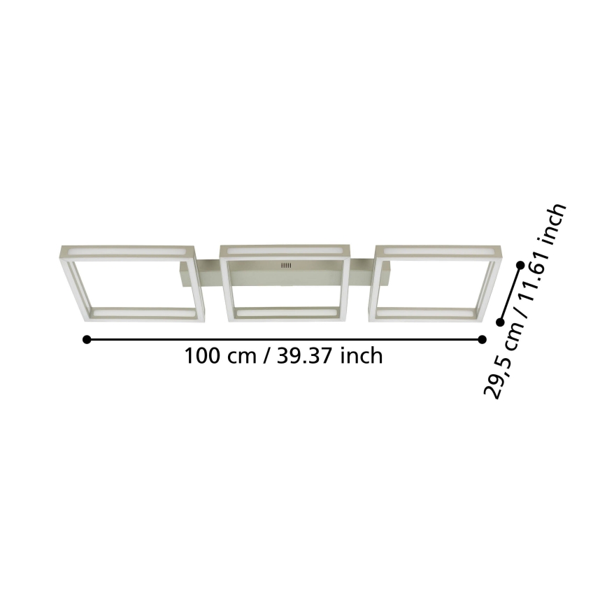 Eglo - Plafón LED 3xLED/11,2W/230V cromo mate