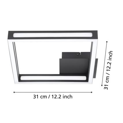 Eglo - Plafón LED LED/11,2W/230V negro