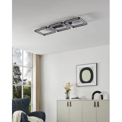 Eglo - Plafón LED 3xLED/11,2W/230V negro