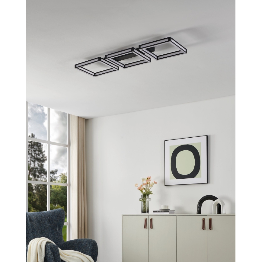 Eglo - Plafón LED 3xLED/11,2W/230V negro