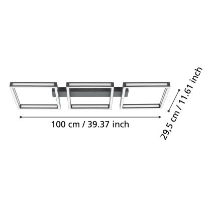 Eglo - Plafón LED 3xLED/11,2W/230V negro