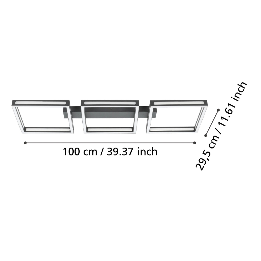 Eglo - Plafón LED 3xLED/11,2W/230V negro