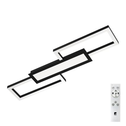 Eglo - Plafón LED regulable LED/37W/230V 3000-6500K negro + mando a distancia